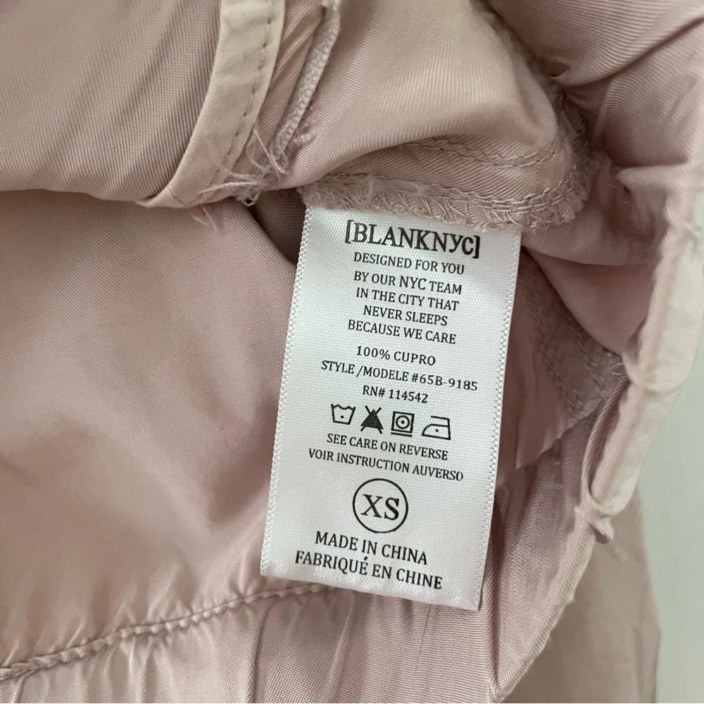 BLANK NYC Soft Blush Pink Lightweight Zip-Up Jacket with Stitch Detailing XS - Picture 4 of 6